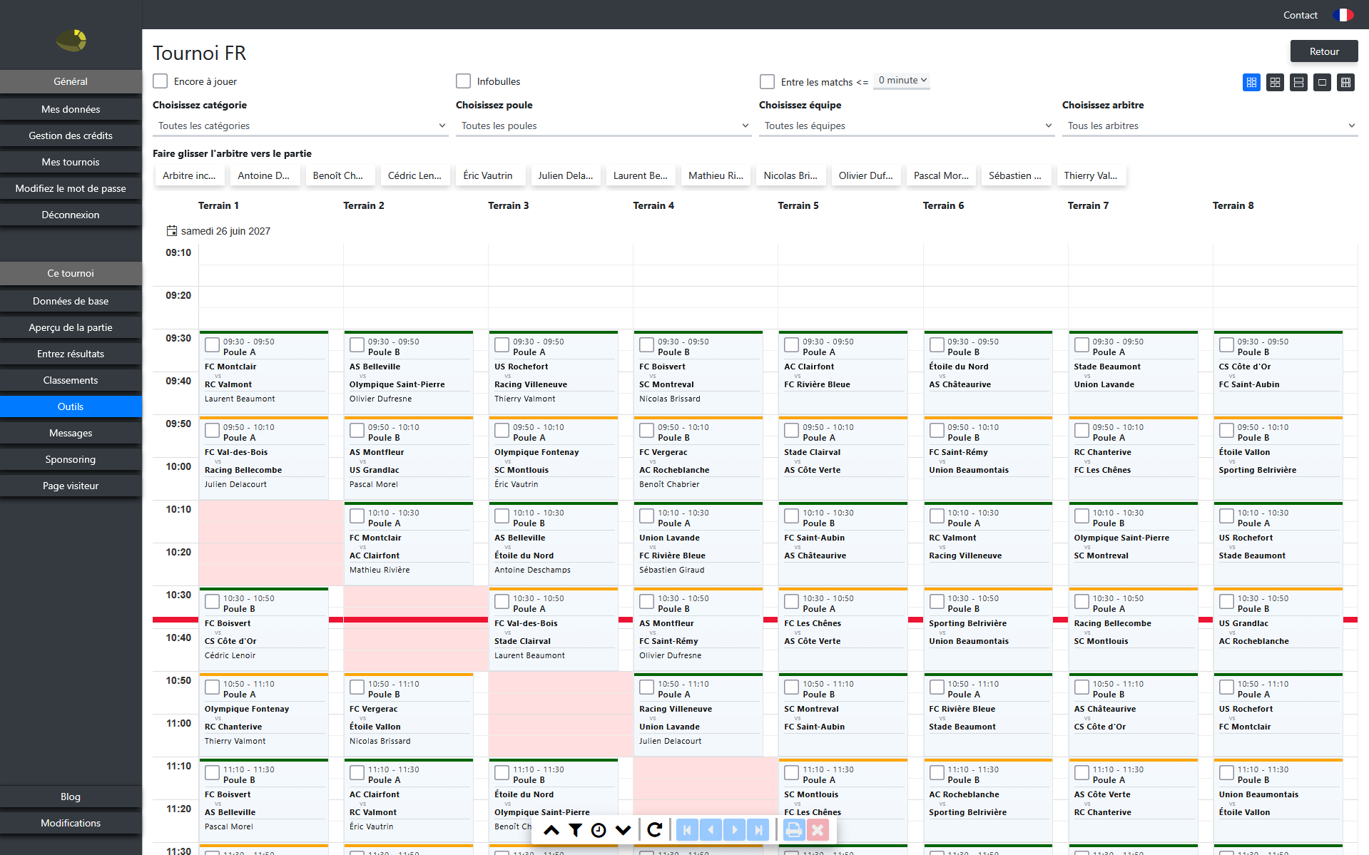 toernooisoftware.nl planification des matchs avec plusieurs terrains et arbitres
